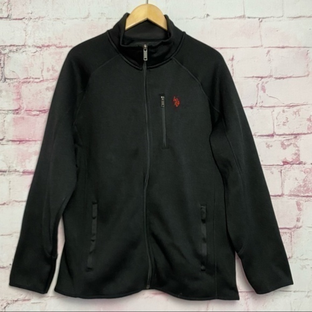 U.S.POLO ASSN Black Zip Up Sweater